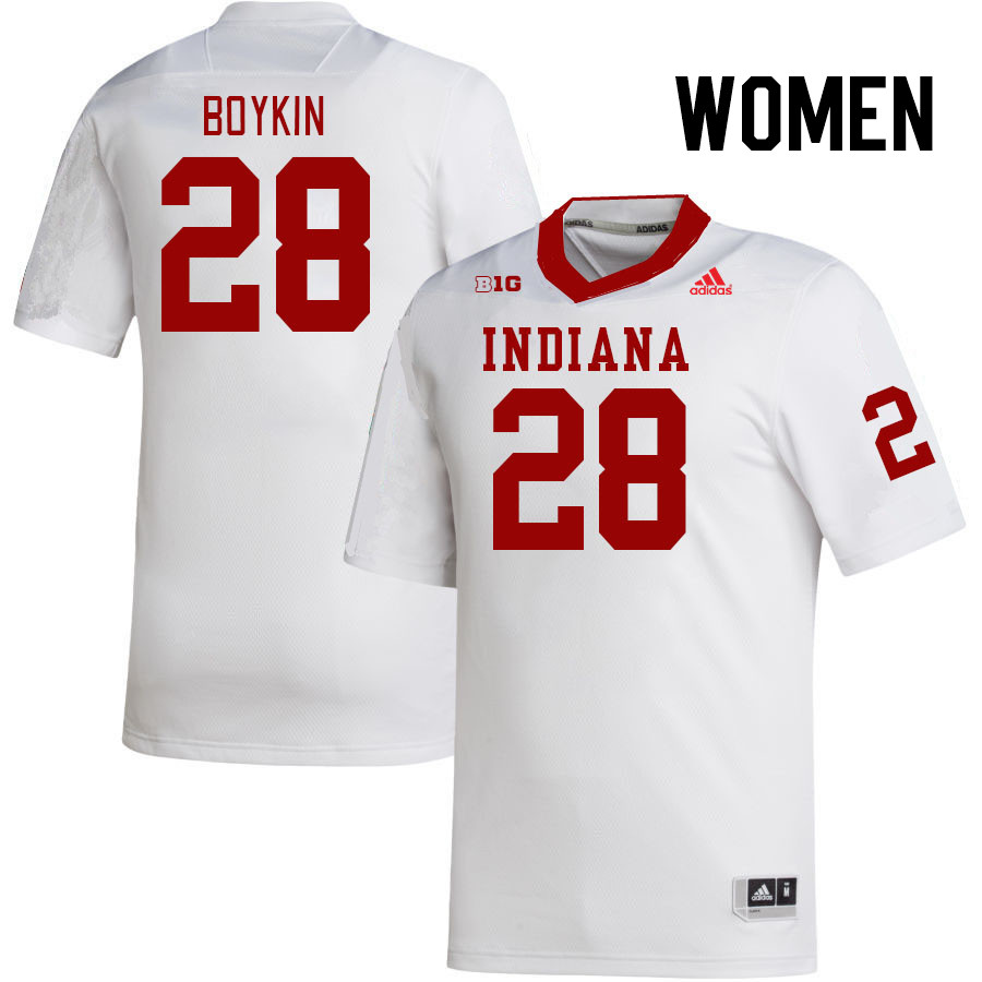 Women #28 Jaz Boykin Indiana Hoosiers College Football Jerseys Stitched Sale-White